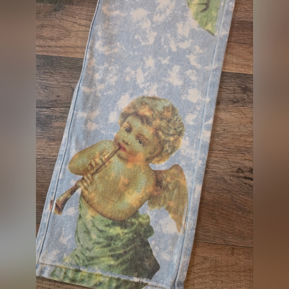 Vintage 90's Newport News Jeanology Collection Cherub Acid Wash Women's  Jeans 6 - Picture 2 of 9